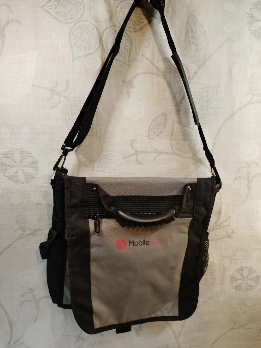 Mobil Iron Gray and Black Messenger Bag